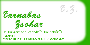 barnabas zsohar business card